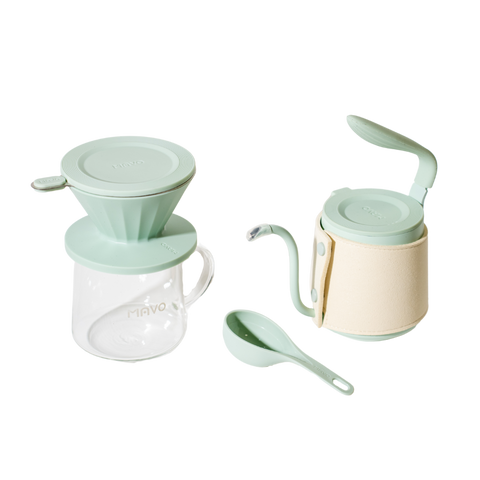 MAVO Little Whale Pour Over Set – Beginner Friendly & Gift-Ready (Mint/Black)