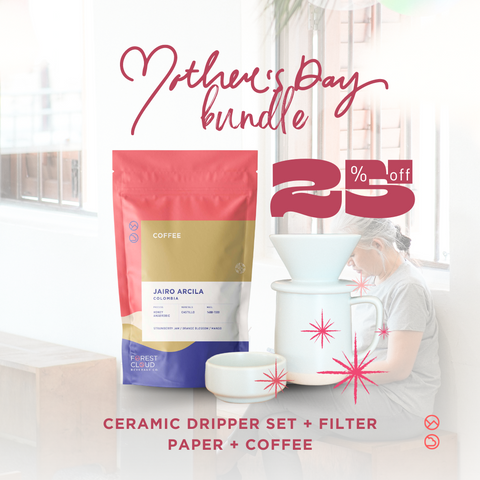 Bundle: Ceramic Dripper Set + Filter Paper + Coffee