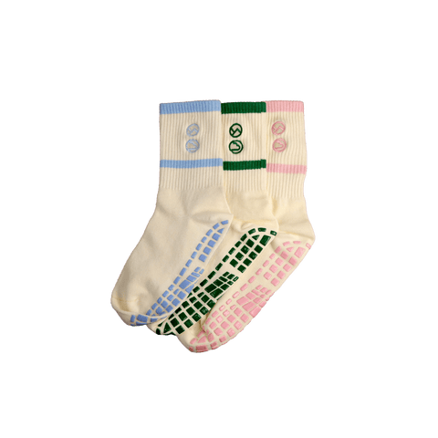 Matchalates Mid-Calf Grip Socks